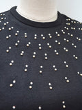 1950s Rhinestone studded sweater dress - Medium