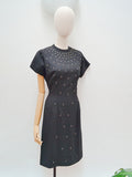 1950s Rhinestone studded sweater dress - Medium