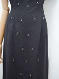 1950s Rhinestone studded sweater dress - Medium