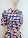 1940s CC41 Novelty print linen dress - Small