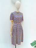 1940s CC41 Novelty print linen dress - Small