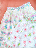 1950s Paisley print cotton pleated skirt with pockets - XS
