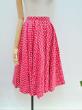 1950s Crescent print cotton circle skirt - Extra small