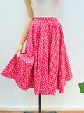 1950s Crescent print cotton circle skirt - Extra small