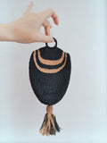 1920s Silk finger purse with tassel