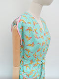 1970s Soviet 'Superbowl' print dress - Medium