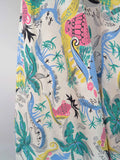 1950s Novelty Tropical print dress - Small