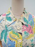 1950s Novelty Tropical print dress - Small