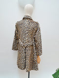 1960s 70s Leopard print belted coat - Extra small