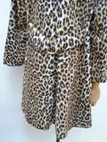 1960s 70s Leopard print belted coat - Extra small