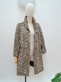 1960s 70s Leopard print belted coat - Extra small