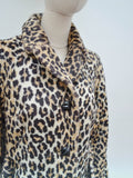 1960s 70s Leopard print belted coat - Extra small