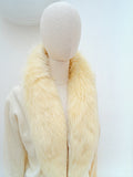 1950s Fur collar rhinestone clasp cardigan - Large