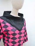 1956 Harlequin funnel neck top - Small Medium