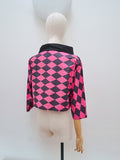 1956 Harlequin funnel neck top - Small Medium