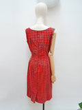 1950s Corded velvet check dress - Medium