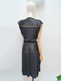 1940s Silk satin swag evening dress - Small Medium