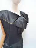 1940s Silk satin swag evening dress - Small Medium