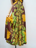 1970s Slinky printed maxi dress - Large