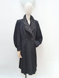 1940s Bouclé fur collar coat - Large