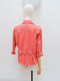 1950s Striped cotton jacket blouse - Medium Large