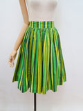 1950s Bright striped cotton skirt - Extra small