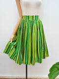 1950s Bright striped cotton skirt - Extra small