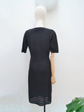 1940s Crocheted black dress - Medium Large