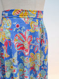 1940s Seersucker printed skirt - Medium Large