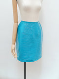 1960s Teal vinyl mini skirt - Extra small