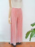 1970s Pink lurex wide leg pants - Extra small