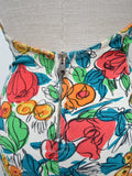 1950s Rose print strapless Kittiwake swimsuit - Extra small