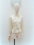 1940s Silk asymmetric fasten blouse - Extra small