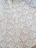 1960s White lace hooded wedding jacket