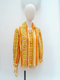 1960s Bright cotton blouse/coverup - Large