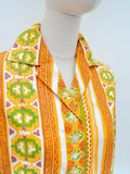 1960s Bright cotton blouse/coverup - Large