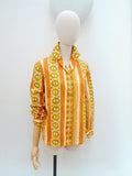 1960s Bright cotton blouse/coverup - Large