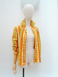 1960s Bright cotton blouse/coverup - Large