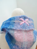 Mosy & Co. Blue & pink tassel mohair Pixie Hood