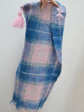 Mosy & Co. Blue & pink tassel mohair Pixie Hood