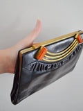 1940s Leather & bakelite handbag