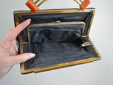 1940s Leather & bakelite handbag