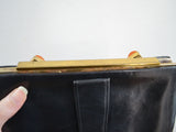 1940s Leather & bakelite handbag