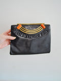 1940s Leather & bakelite handbag