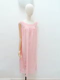 1940s Hand embroidered pink silk nightgown - Extra X large