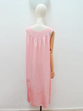 1940s Hand embroidered pink silk nightgown - Extra X large