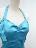 1940s Satin shirred swimsuit - Medium Large