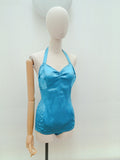 1940s Satin shirred swimsuit - Medium Large