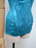 1940s Satin shirred swimsuit - Medium Large