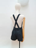 1970s Dungaree hotpants playsuit - Medium